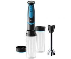 Braun Stabmixer MQ 5252 BKBL MultiQuick 5 Vario, 1000 W, mit Smoothie2Go Funktion und EasyClick System, Schwarz/Blau blau Mixer Zerkleinerer SOFORT LIEFERBARE Haushaltsgeräte