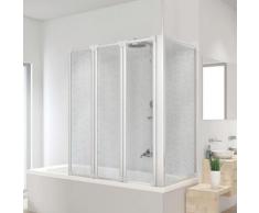 Schulte Badewannenaufsatz, BxHxT: 128,8x140x75 cm, mit Teleskopstange und Seitenwand weiß Badewannenaufsatz Duschwände Duschen Bad Sanitär