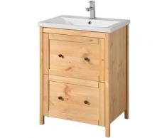 welltime Waschtisch Sylt, Landhaus, Breite 60 cm, aus Massivholz braun Waschtische Badmöbel