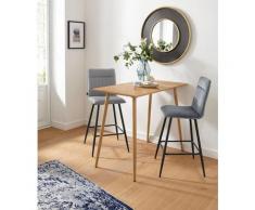 Leonique Hochstuhl Artémire, 2 St., Veloursstoff, im 2er Set erhältlich, mit einem Metallgestell, in verschiedenen Bezugsqualitäten und Farbvarianten Sitzhöhe 70 cm grau Esszimmerstühle Stühle Sitzbänke