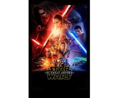 Vliestapete Star Wars EP7 Official Movie Poster Komar Comic, bunt, bunt