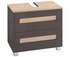 HELD MÖBEL Waschbeckenunterschrank Derby Breite 60 cm, grau, grafit/grau Hochglanz-eichefb.