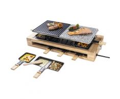 bestron Raclette ARG300BW XL Bambus, 8 St. Raclettepfännchen, 1500 W, elektrisches Party-Raclette-Grill für bis zu Personen, mit Naturgrillstein- & antihaftbeschichtete Grillplatte, inkl. großes Pfännchen-Set, Schwarz/ Bambus schwarz Küchenkleingeräte...