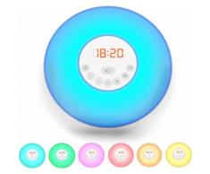 B.K.Licht LED Nachttischlampe, LED-Board, Warmweiß, Lichtwecker Wake up Light Radiowecker Sonnenaufgangfunktion Kinderwecker weiß LED-Lampen LED-Leuchten SOFORT LIEFERBARE Lampen Leuchten Nachttischlampe