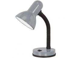 EGLO Tischleuchte BASIC, E27, silber / Ø12,5 x H30 cm exkl. 1 E27 (je max. 40W) Wippschalter - schwenkbar flexibler Hals Schreibtischlampe Tischlampe Bürolampe Lampe Büro Schreibtischleuchte silberfarben Kinder Kinderzimmerleuchten Lampen Leuchten