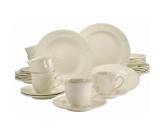 CreaTable Kombiservice "Jasmin" (30-tlg) Steingut, weiß, weiß