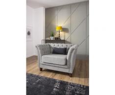 Home affaire Chesterfield-Sessel Dover, passend zur Dover -Serie mit aufwändiger Knopfheftung und losem Kissen silberfarben Wohnzimmer Affaire