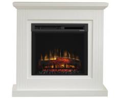 Elektrokamin ALBERO "Kavala" Elektrokaminöfen weiß Elektrokamine mit Heizung, Heizstufe 1400 W, LED 3D Flammeffekt, Fernbedienung