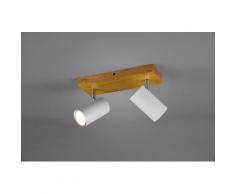 TRIO Leuchten Deckenstrahler Marley, Deckenspot, GU10, 1 St., mit Holz Baldachin, Strahler dreh- und schwenkbar, GU10 Leuchtmittel frei wählbar braun Spots Lampen sofort lieferbar