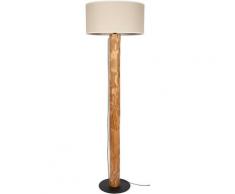 OTTO products Stehlampe Emmo, E27, 1 St., Hochwertiger Leinen-Baumwoll Lampenschirm, aus Massivholz, Naturprodukt mit FSC-Zertifikat, geeignet für LM E27 - exklusive, Made in Europe beige Standleuchten Stehleuchten Lampen Leuchten