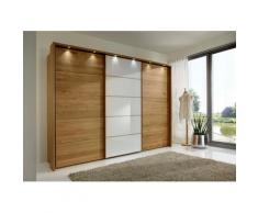 WIEMANN Schwebetürenschrank Kufstein, beige, Eiche/Weiß Glas