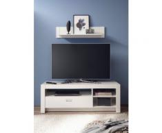 Begabino TV-Bank Alaska, mit 3 Fächern und Schubkasten weiß TV-Regale HiFi-Regale Regale Kleinmöbel
