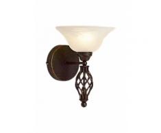 Home affaire Wandleuchte Rudi, E27, 1 St., Wandlampe Landhaus aus massivem Metall, Alabaster-Optik schwarz Wandleuchten Lampen Leuchten sofort lieferbar