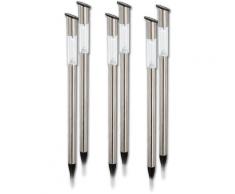 näve LED Gartenleuchte THIN, LED-Modul, 6 St., Stück im Set, Edelstahl silberfarben LED-Lampen LED-Leuchten SOFORT LIEFERBARE Lampen Leuchten