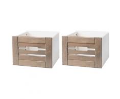 welltime Aufbewahrungsbox Venezia Landhaus, (Set, 2 St.), aus Massivholz Kiefer grau Körbe Boxen Regal- Ordnungssysteme Küche Ordnung