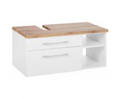 Held Möbel Waschbeckenunterschrank Davos Breite 90 cm, weiß, weiß/weiß