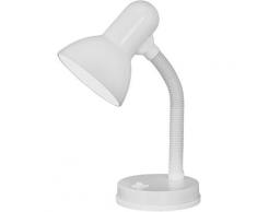 EGLO Tischleuchte BASIC, E27, weiß/ Ø12,5 x H30 cm / exkl. 1 E27 (je max. 40W) Wippschalter - schwenkbar flexibler Hals Schreibtischlampe Tischlampe Bürolampe Lampe Büro Schreibtischleuchte weiß Kinder Kinderzimmerleuchten Lampen Leuchten