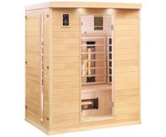 Dewello Infrarotkabine Pierson Dual-Therm, für bis zu 3 Personen beige Infrarotkabinen Sauna Bad Sanitär