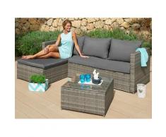 KONIFERA Gartenlounge-Set Phoenix, (8 tlg.), Ecklounge, Tisch 61x61 cm, Polyrattan grau Gartenmöbel Gartenparty Aktionen Themen