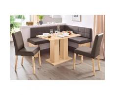 SCHÖSSWENDER Eckbankgruppe Anna, (Set, 4 tlg.), mit 2 Stühlen massiven Gestell braun Sitzbänke Nachhaltige Möbel