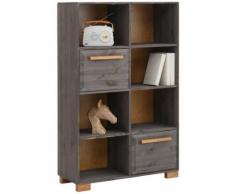 Home affaire Regal Ance, Ance aus Kiefer und Eiche massiv, Breite 85 cm grau Standregale Regale Garderoben