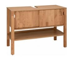 Home affaire Waschbeckenunterschrank April, Schiebetüren aus Massivholz, Breite 100 cm beige Bad-Waschbecken-Unterschränke Badmöbel