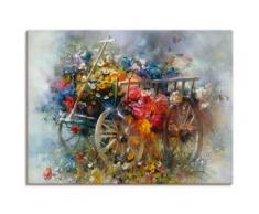 Artland Wandbild Blumen Schubkarre bunt Bilder Bilderrahmen Wohnaccessoires