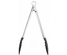 Cuisipro Kochzange, (1 tlg.), Edelstahl mit hitzebeständigen Antihaft-Enden aus Nylon, Verschlussfunktion, 40,6 cm, spülmaschinengeeignet schwarz Kochzange Kochbesteck Besteck Messer Haushaltswaren