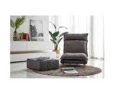 SalesFever Loungeset, (Set, 2 tlg., Sessel mit Hocker), Liegefunktion, Relaxsessel, Loungesessel grau Relaxsessel