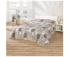 Delindo Lifestyle Tagesdecke Herzen, in Patchwork-Optik mit Herzen braun Kunstfaserdecken Decken