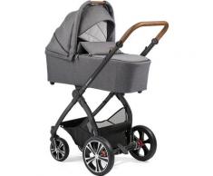 Gesslein Kombi-Kinderwagen FX4 Classic, schwarz/tabak mit Wanne CX3, grau meliert/Giraffe, Made in Germany; Kinderwagen Baby Ab Geburt Altersempfehlung