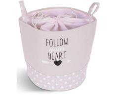 Franz Müller Flechtwaren Wäschebox Follow your Heart rosa Wäschetonnen Wäschekörbe Wäschetruhen Badmöbel Wäschesammler