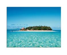 Artland Glasbild Verblüffende Fiji Insel und klares Meer, Gewässer, (1 St.) blau Glasbilder Bilder Bilderrahmen Wohnaccessoires