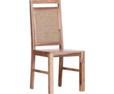 Gutmann Factory Esszimmerstuhl Zulu, aus Massivholz Sheesham beige Esszimmerstühle Stühle Sitzbänke