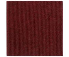 Andiamo Teppichfliese Rippe Nadelfilz, quadratisch, 4 mm Höhe, 16 Stück (4 m²), selbstklebend, robust & strapazierfähig rot Teppichfliesen Bodenbeläge Bauen Renovieren