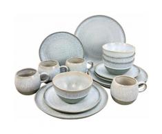 CreaTable Kombiservice LOFT STONE, (Set, 16 tlg.), Mikrowellengeeignet grau Geschirr-Sets Geschirr, Porzellan Tischaccessoires Haushaltswaren