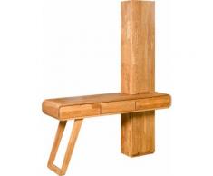 andas Schminktisch Eileen, aus massivem Eichenholz, mit viel Stauraum, Breite 160 cm, auch als Laptoptisch Home office geeignet beige Stühle und Tische Premium-Möbel