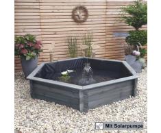 promadino Hochteich, mit Solarteichpumpe grau Hochteich Teichbecken Teiche Garten Balkon