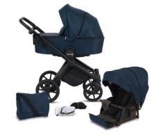 Knorrbaby Kombi-Kinderwagen Life+ 2.0 Black Edition, Marine-Blau, 15 kg, Gestell faltbar; Made in Europe; Kinderwagen blau Kinder Kombikinderwagen Buggies