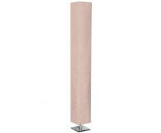 SalesFever Stehlampe Mia, E27, 1 St., Lampenschirm aus Kunststoff mit Stoffbezug, Gestell Edelstahl beige Stehleuchten