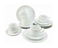 CreaTable Kaffeeservice "ALLEGRA" (18-tlg) Porzellan, weiß, weiß