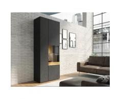 Vitrine SILKE LIGHT Höhe 207 cm, grau, Matera anthrazit/Matera anthrazit/votaneichefarben