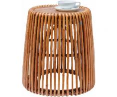 TOM TAILOR Beistelltisch T-RATTAN SIDE TABLE HIGH, hoher aus Rattan mit Platte recycletem Teakholz beige Beistelltische Tische