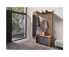 Homexperts Garderoben-Set Benno (Spar-Set, 3-tlg) grau Garderoben-Sets Garderoben Kastenmöbel-Sets