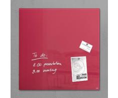 Sigel Glas-Magnettafel 48x48 cm, rot, beerenrot