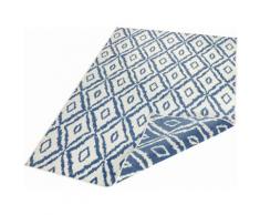 NORTHRUGS Teppich Rio, rechteckig, 5 mm Höhe, In/- Outdoor geeignet, Rauten Design, Wohnzimmer, Balkon, Terrasse, Robust, Pflegeleicht, Flachgewebe, Wendbar blau Esszimmerteppiche Teppiche nach Räumen