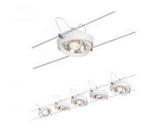 Paulmann LED Deckenleuchte Seilsystem Powerline II Weiß 5x8W G53 Komplett-Set, 1 St., Warmweiß weiß LED-Lampen LED-Leuchten SOFORT LIEFERBARE Lampen Leuchten