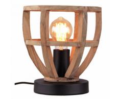 Brilliant Leuchten Matrix Wood Tischleuchte 20cm antik holz/schwarz korund braun Tischleuchten SOFORT LIEFERBARE Lampen