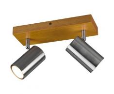 TRIO Leuchten Deckenstrahler Marley, Deckenspot, GU10, 1 St., mit Holz Baldachin, Strahler dreh- und schwenkbar, GU10 Leuchtmittel frei wählbar braun Spots Lampen sofort lieferbar