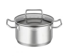 RÖSLE Kochtopf EXPERTISO, Edelstahl 18/10, (1 tlg.), Universaltopf, mit Innenskalierung, Ausgießschnaupen und Glasdeckel, spülmaschinen- induktionsgeeignet silberfarben Suppentöpfe Töpfe Haushaltswaren
